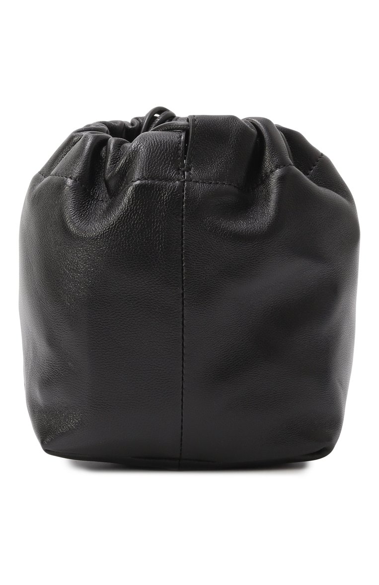 Женская сумка dumpling JIL SANDER черного цвета, арт. J07WG0090/P7365 | Фото 4 (Ремень/цепочка: На ремешке; Размер: mini; Материал: Натуральная кожа)
