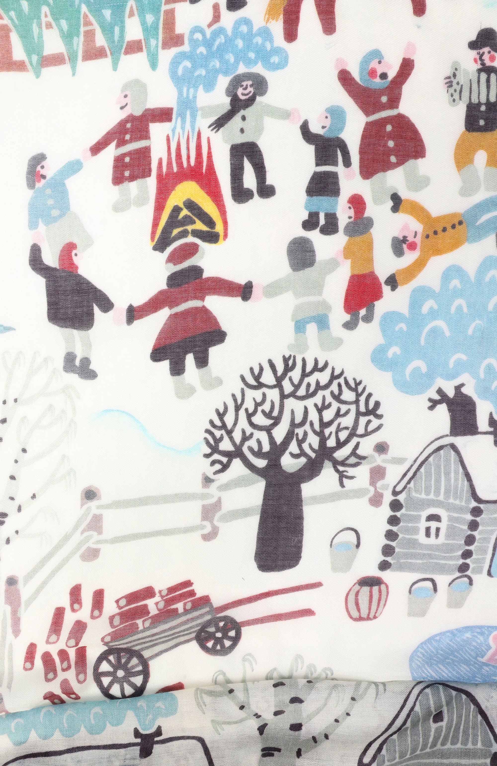 Шаль зимняя деревня из кашемира и шерсти GOURJI, арт. 91233555/6144114, фото 4