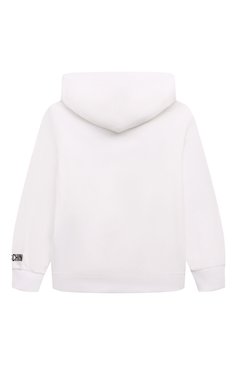 Детский хлопковое худи MOSCHINO белого цвета, арт. HDF063/LCA61/10-14 | Фото 2 (Материал внешний: Хлопок; Драгоценные камни: Проставлено; Рукава: Длинные; Материал сплава: Проставлено; Девочки Кросс-КТ: Худи-одежда; Ростовка одежда: 10 - 11 лет | 140 - 146см, 12 лет | 152 см)