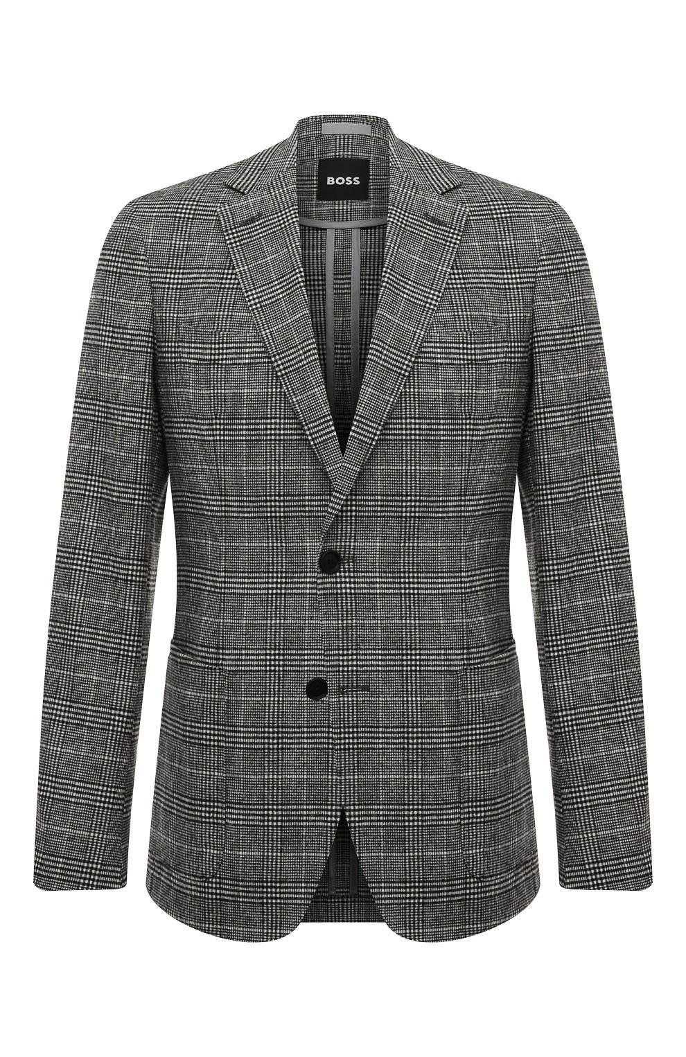 Пиджак из шерсти и вискозы BOSS черно-белого цвета по цене 48700 руб., арт. 50479484, фото 1 Пиджак из шерсти и вискозы BOSS, арт. 50479484, фото 1