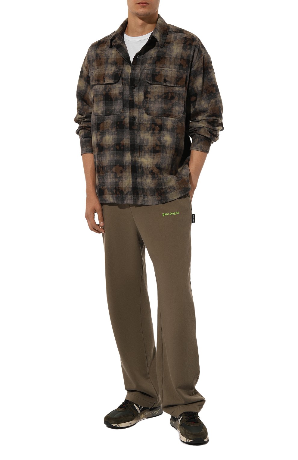 Хлопковые брюки PALM ANGELS, арт. PMCH022F24FLE002, фото 2