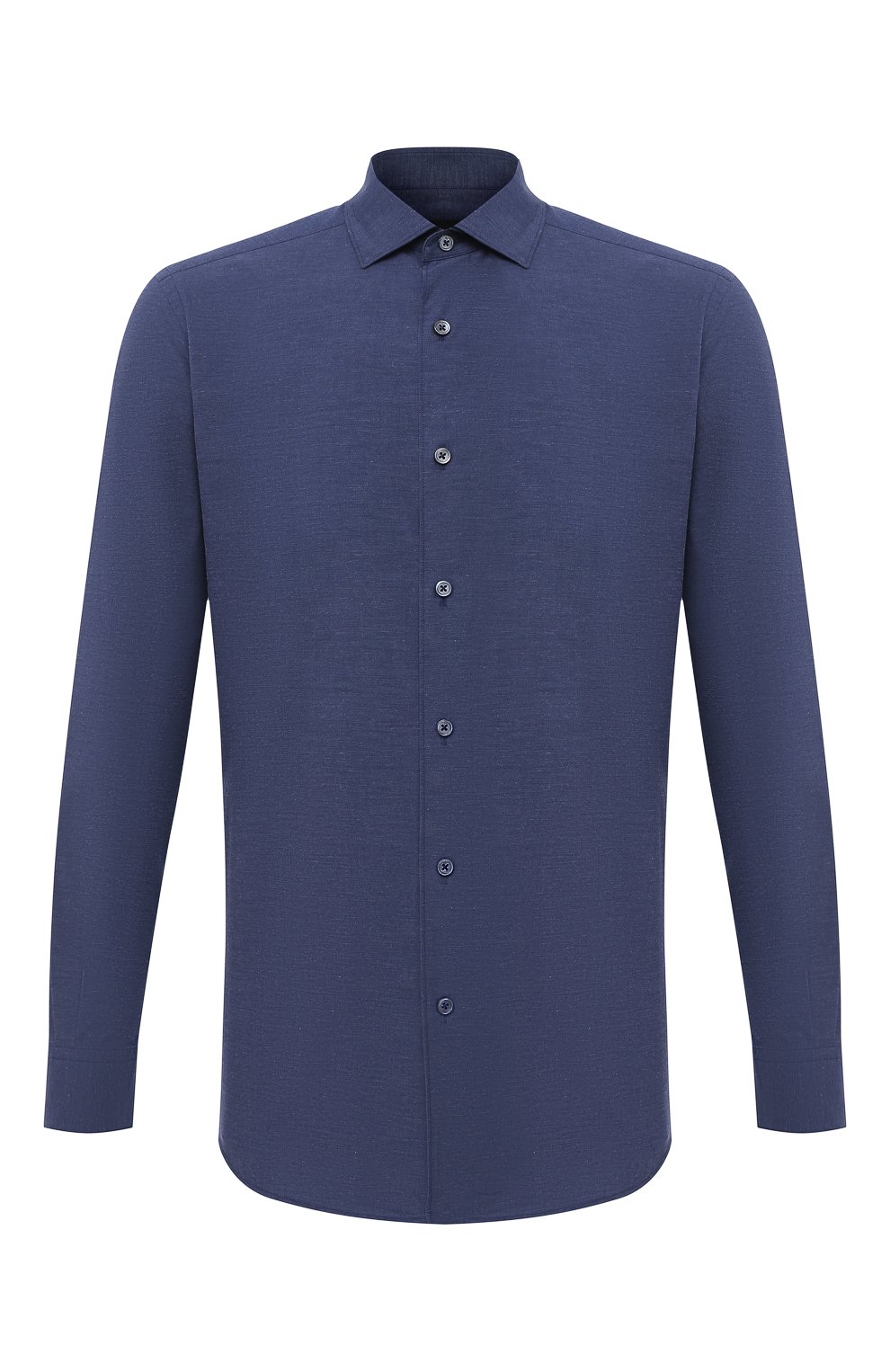 Хлопковая рубашка ZEGNA темно-синего цвета по цене 38500 руб., арт. UVX07/SAF2, фото 1 Хлопковая рубашка ZEGNA, арт. UVX07/SAF2, фото 1