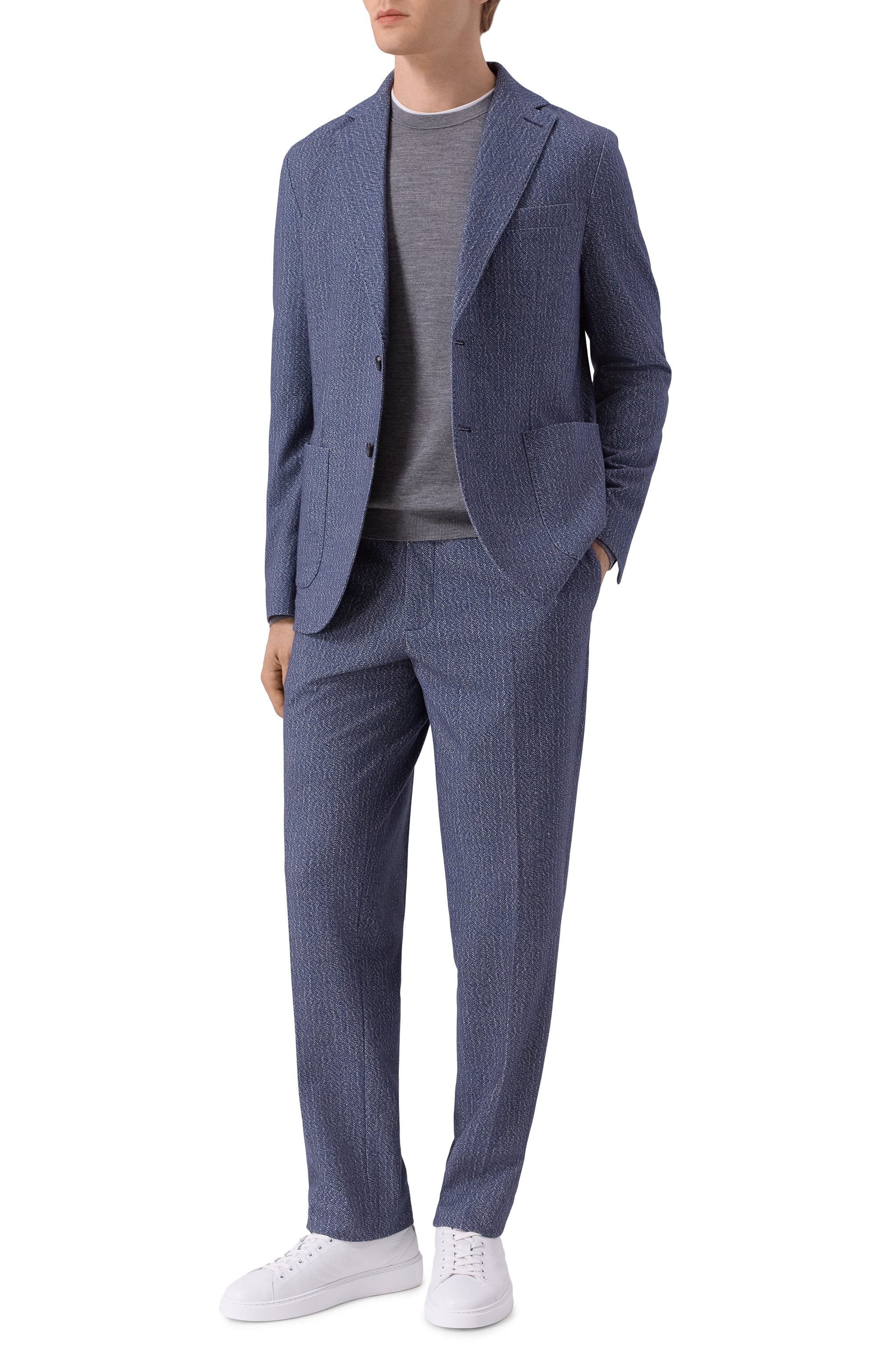 Хлопковый пиджак CIRCOLO 1901 синего цвета по цене 68750 руб., арт. CN5000, фото 3 Хлопковый пиджак CIRCOLO 1901, арт. CN5000, фото 3