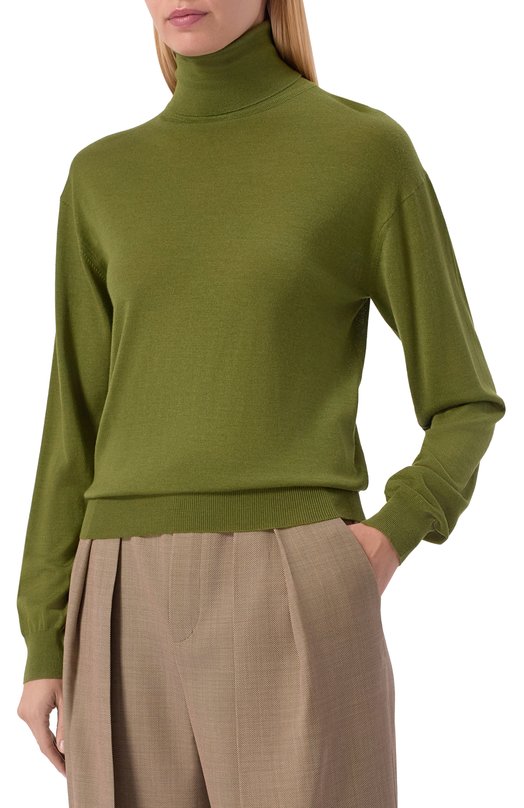 Водолазка из шерсти и кашемира Saint Laurent 840802/YAPK2 Зелёный  840802/YAPK2 Фото 3