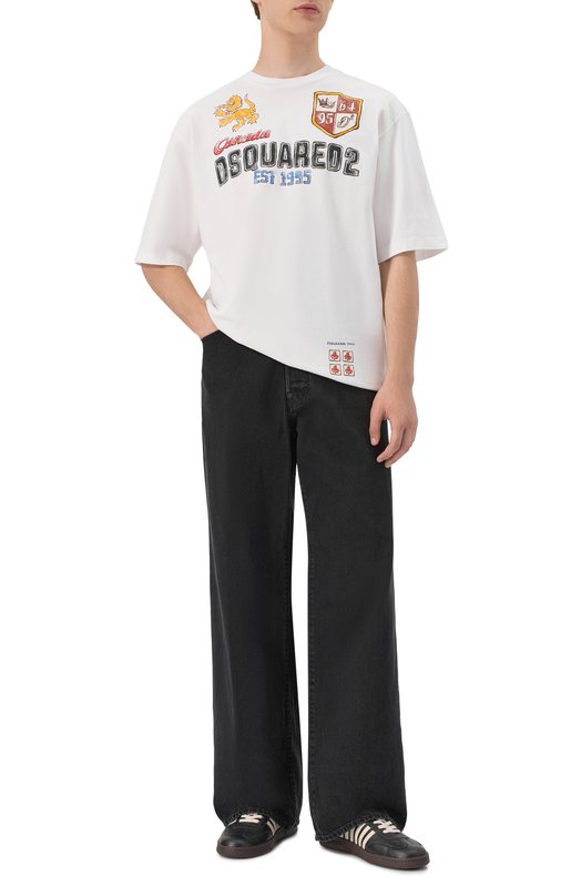 Хлопковая футболка Dsquared2 S74GD1437/S24583 Белый  S74GD1437/S24583 Фото 2