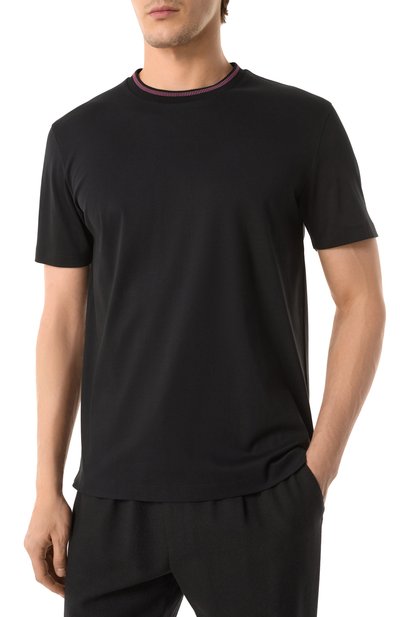 Хлопковая футболка BOSS черного цвета по цене 13450 руб., арт. 50531793, фото 3 Хлопковая футболка BOSS, арт. 50531793, фото 3