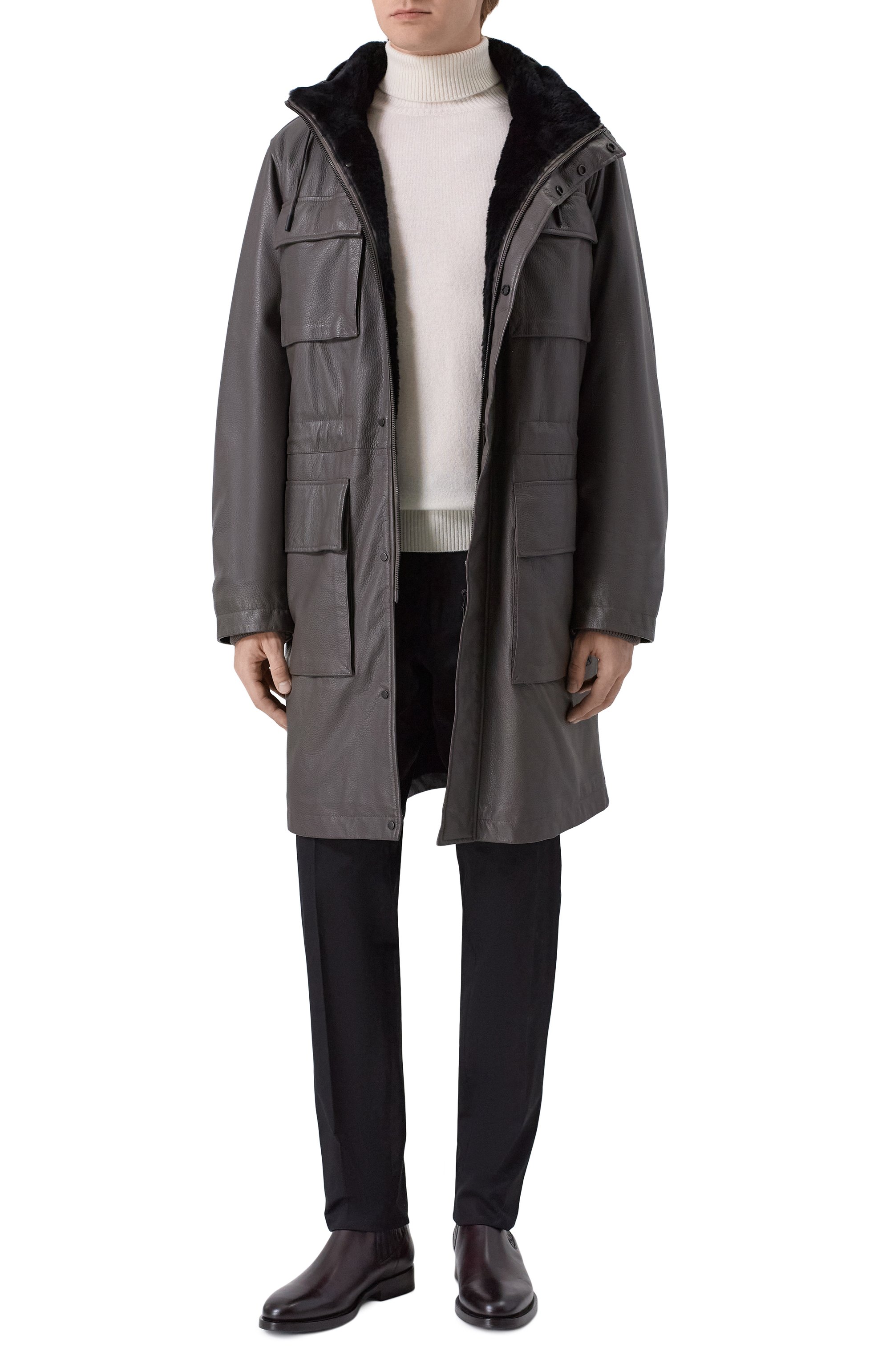 Кожаная парка с подкладкой из бобра MVST, арт. M25.1PM.0007/CERV0 SILKY, фото 2