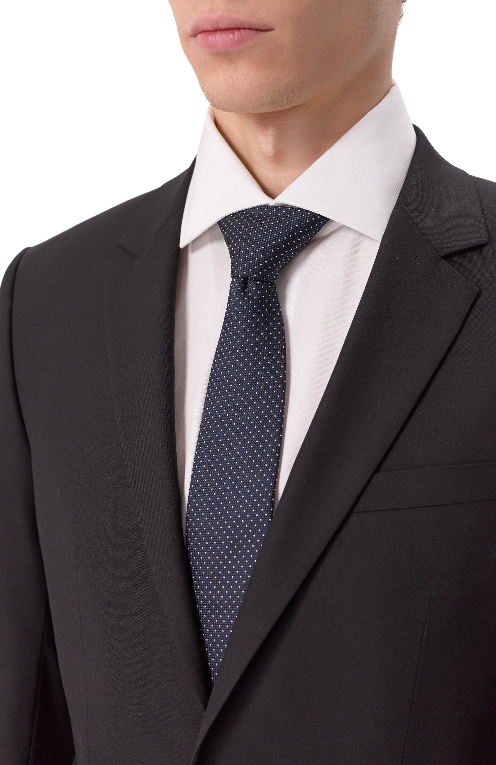 Галстук HUGO темно-синего цвета по цене 7490 руб., арт. 50520645, фото 2 Галстук HUGO, арт. 50520645, фото 2