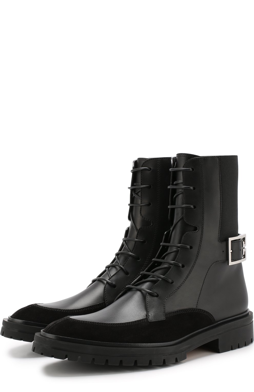 Комбинированные ботинки на шнуровке GIVENCHY, арт. BE600TE06G, фото 1