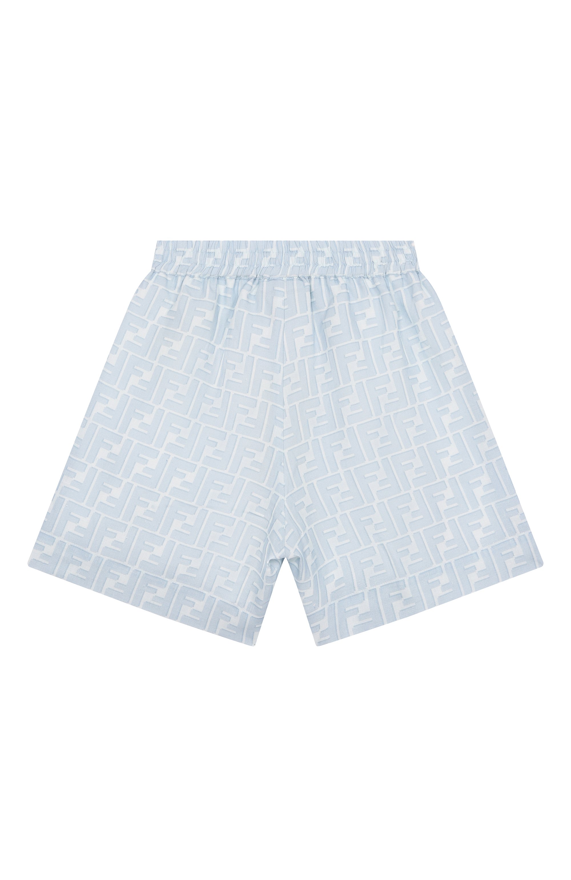 Льняные шорты FENDI голубого цвета по цене 66000 руб., арт. JMF586/AY8C_001, фото 2 Льняные шорты FENDI, арт. JMF586/AY8C_001, фото 2