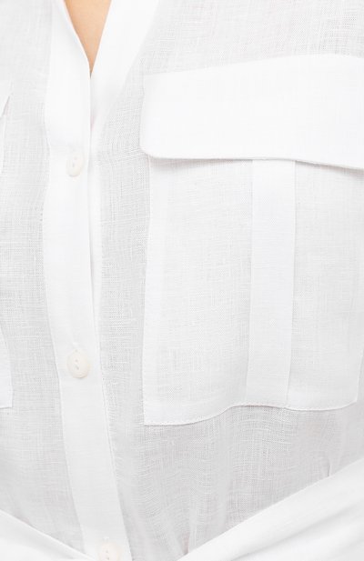 Льняное платье A MERE CO белого цвета по цене 36000 руб., арт. AMC-RSS21-19W, фото 5 Льняное платье A MERE CO, арт. AMC-RSS21-19W, фото 5