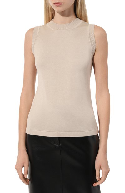 Топ из шелка и кашемира FREEAGE бежевого цвета по цене 30250 руб., арт. W22.SW021.6030.102, фото 3 Топ из шелка и кашемира FREEAGE, арт. W22.SW021.6030.102, фото 3