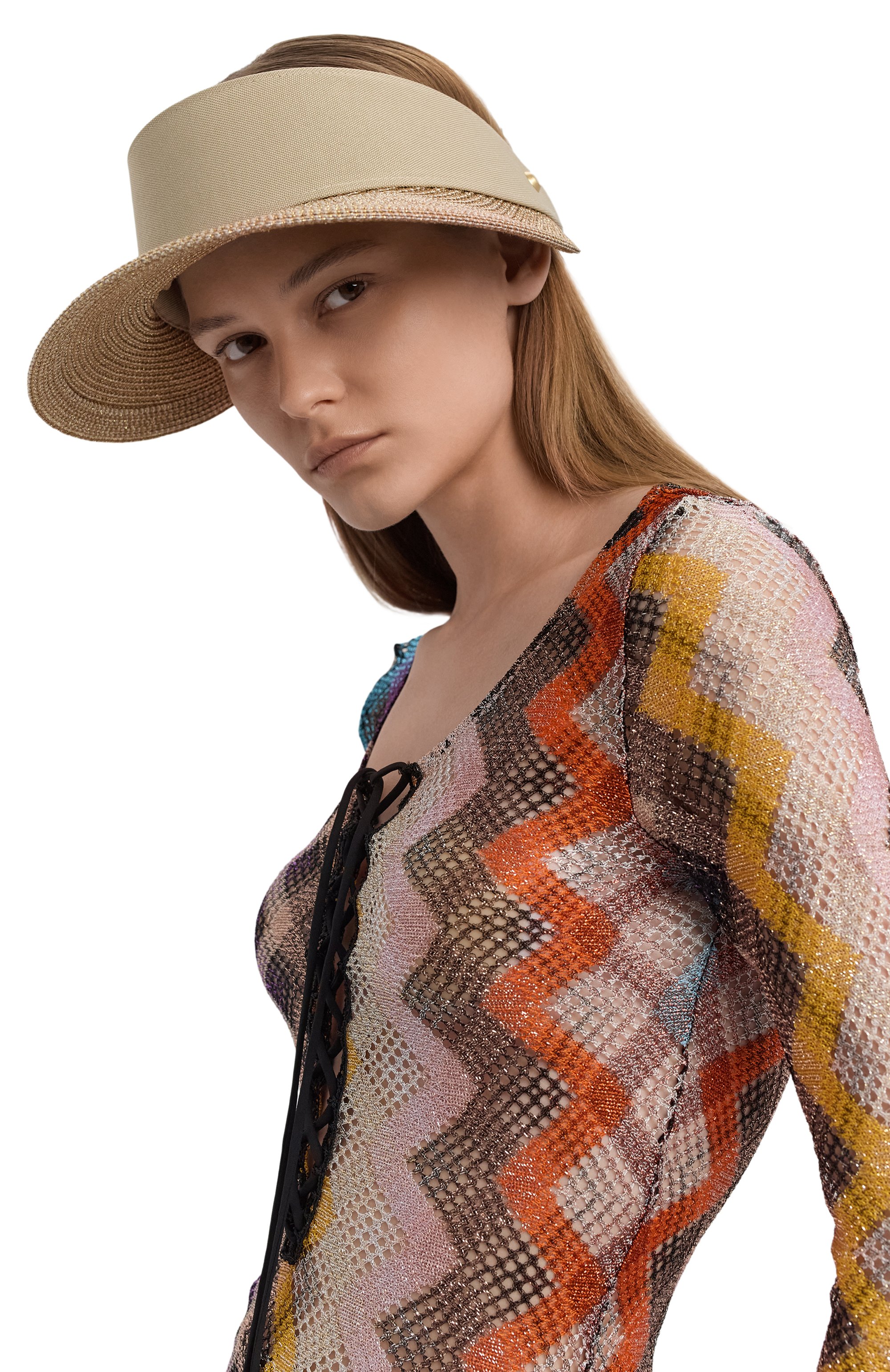 Козырек champ ERIC JAVITS бежевого цвета по цене 29650 руб., арт. 13101/G0LD/SAND, фото 2 Козырек champ ERIC JAVITS, арт. 13101/G0LD/SAND, фото 2