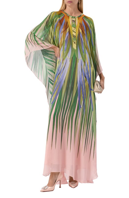 Платье из вискозы и шелка Elie Saab D0748PP25/VI005 Разноцветный  D0748PP25/VI005 Фото 2