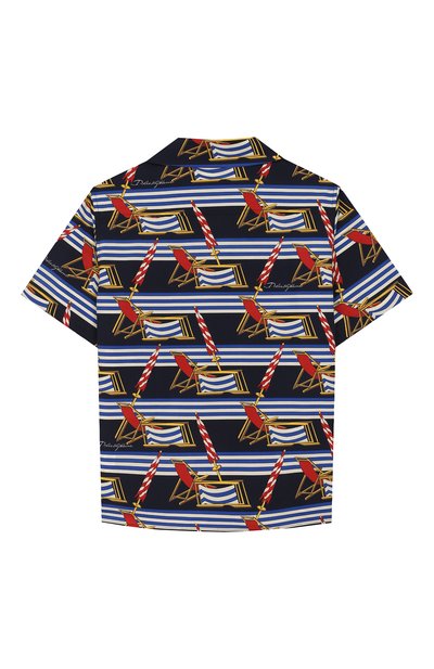 Хлопковая рубашка DOLCE & GABBANA синего цвета по цене 25750 руб., арт. L43S06/HS5GS/8-14, фото 2 Хлопковая рубашка DOLCE & GABBANA, арт. L43S06/HS5GS/8-14, фото 2