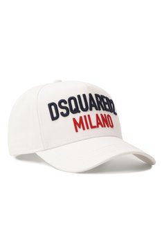 Мужская хлопковая бейсболка DSQUARED2 белого цвета, арт. BCM0917/05C00001 | Фото 1 (Нос: Не проставлено; Материал: Текстиль, Хлопок)