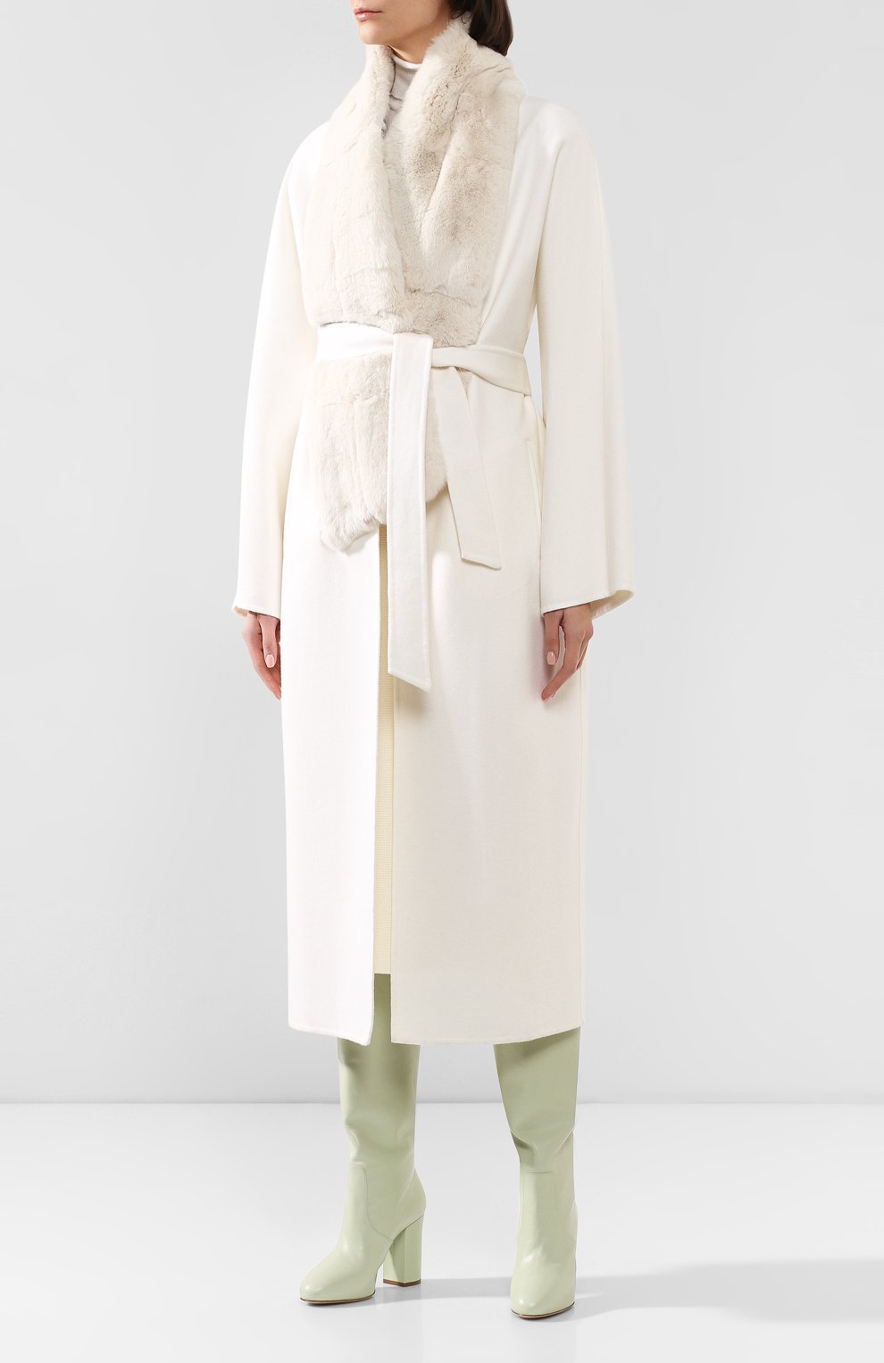 Пальто с меховой отделкой KITON, арт. D48632DK05I38, фото 3