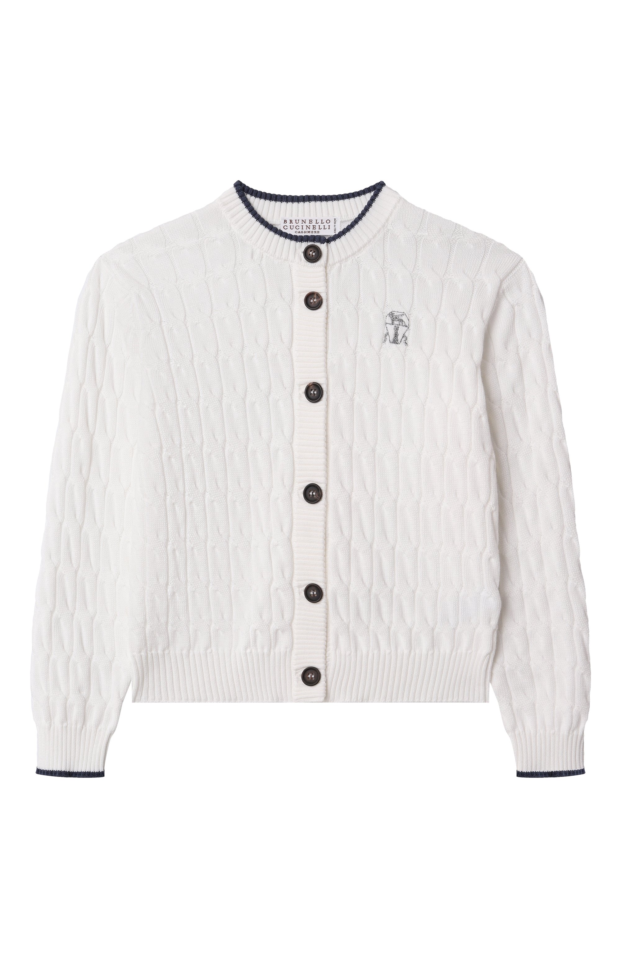 Хлопковый кардиган BRUNELLO CUCINELLI белого цвета по цене 68400 руб., арт. B19M19906A, фото 1 Хлопковый кардиган BRUNELLO CUCINELLI, арт. B19M19906A, фото 1