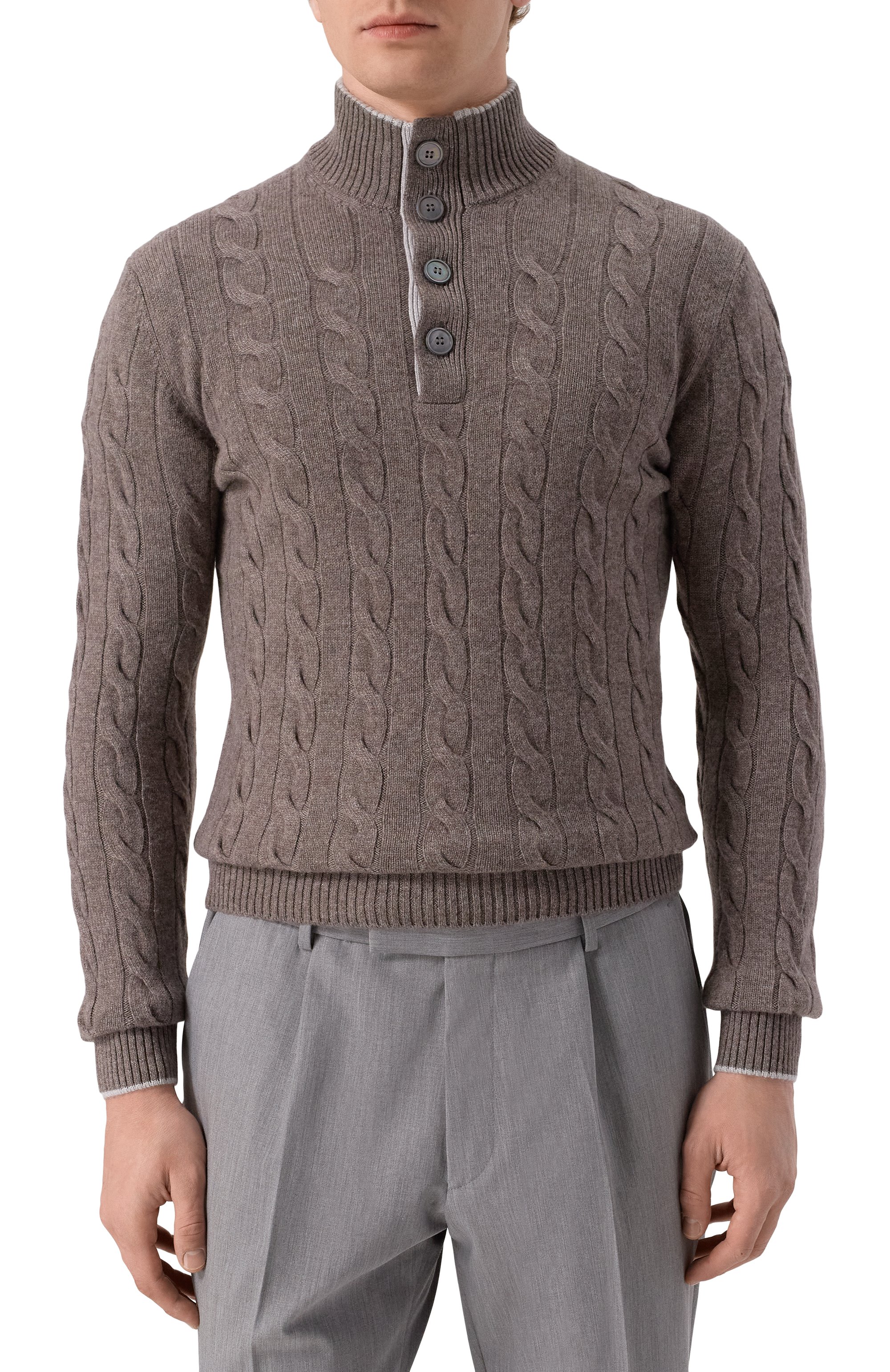 Кашемировый джемпер GRAN SASSO коричневого цвета по цене 89250 руб., арт. 23151/15572, фото 3 Кашемировый джемпер GRAN SASSO, арт. 23151/15572, фото 3