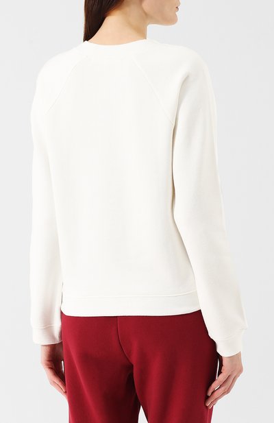 Хлопковый пуловер с круглым вырезом и принтом PROENZA SCHOULER, арт. WL1834079-JCP70S, фото 4