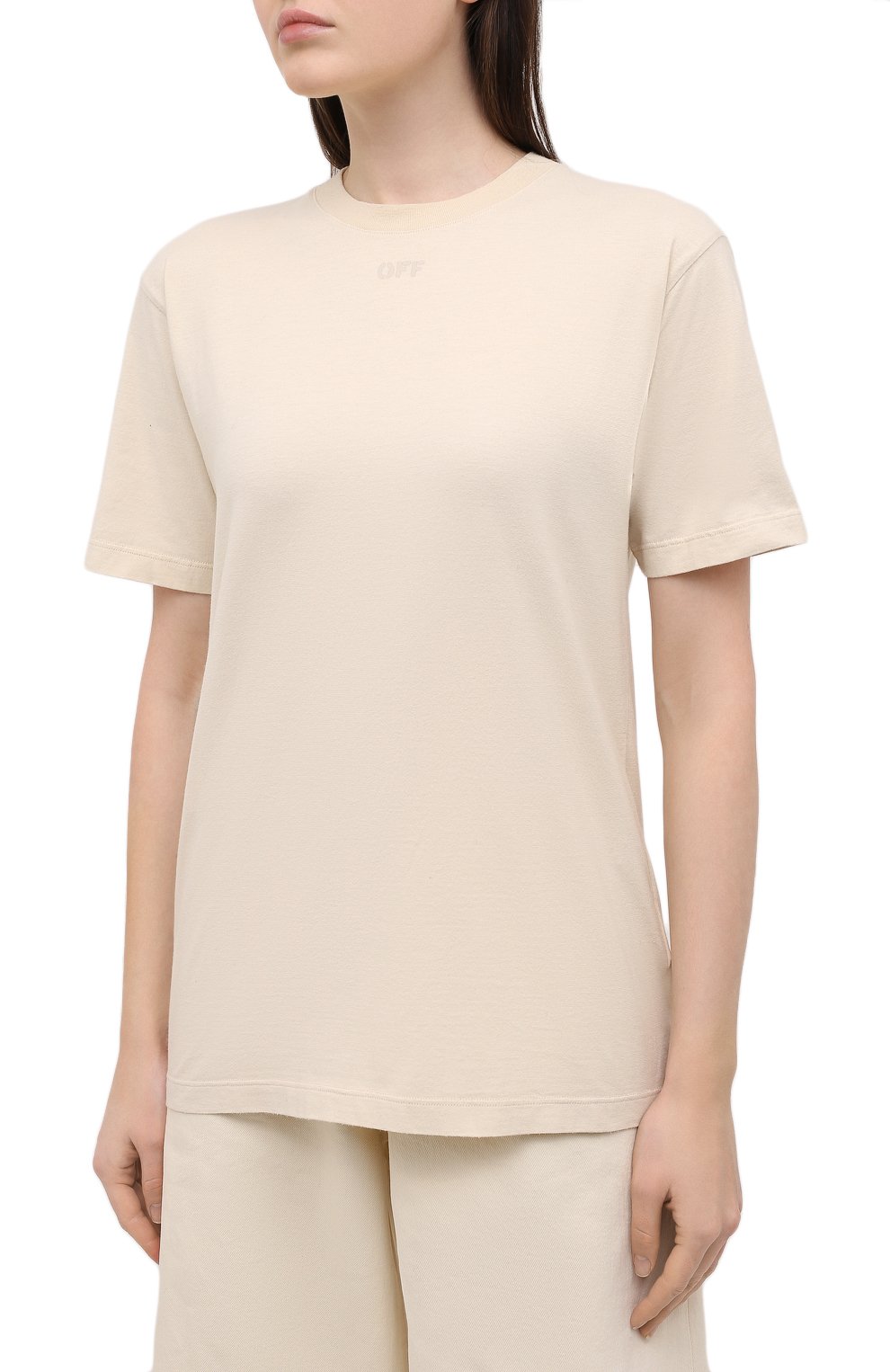 Хлопковая футболка OFF-WHITE, арт. 0WAA049R21JER010, фото 3