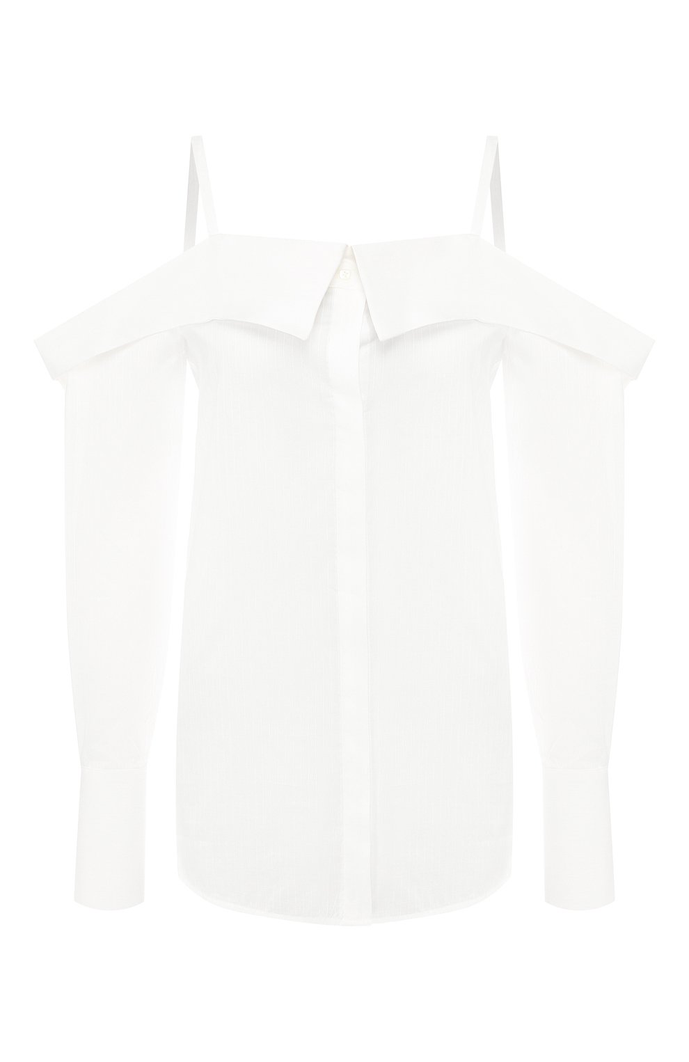 Хлопковая блузка VICTORIA, VICTORIA BECKHAM белого цвета по цене 20500 руб., арт. SHVV 148A SS19 SHEER STRIPE, фото 1 Хлопковая блузка VICTORIA, VICTORIA BECKHAM, арт. SHVV 148A SS19 SHEER STRIPE, фото 1