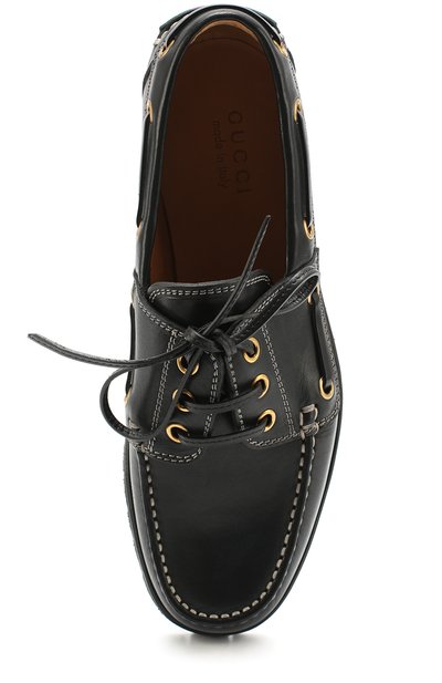 Кожаные топсайдеры на рифленой подошве GUCCI, арт. 450714/DTN20, фото 5