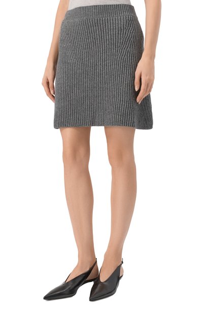 Шерстяная юбка JIL SANDER серого цвета по цене 112500 руб., арт. J02MA0328/J14795, фото 3 Шерстяная юбка JIL SANDER, арт. J02MA0328/J14795, фото 3