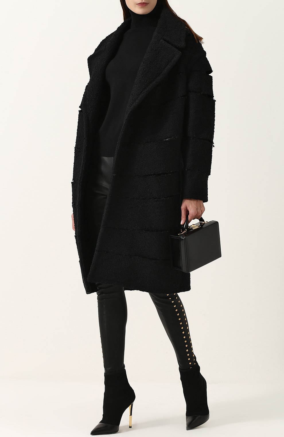 Однотонное пальто свободного кроя с разрезами TOM FORD, арт. CP1417-SDX002, фото 2