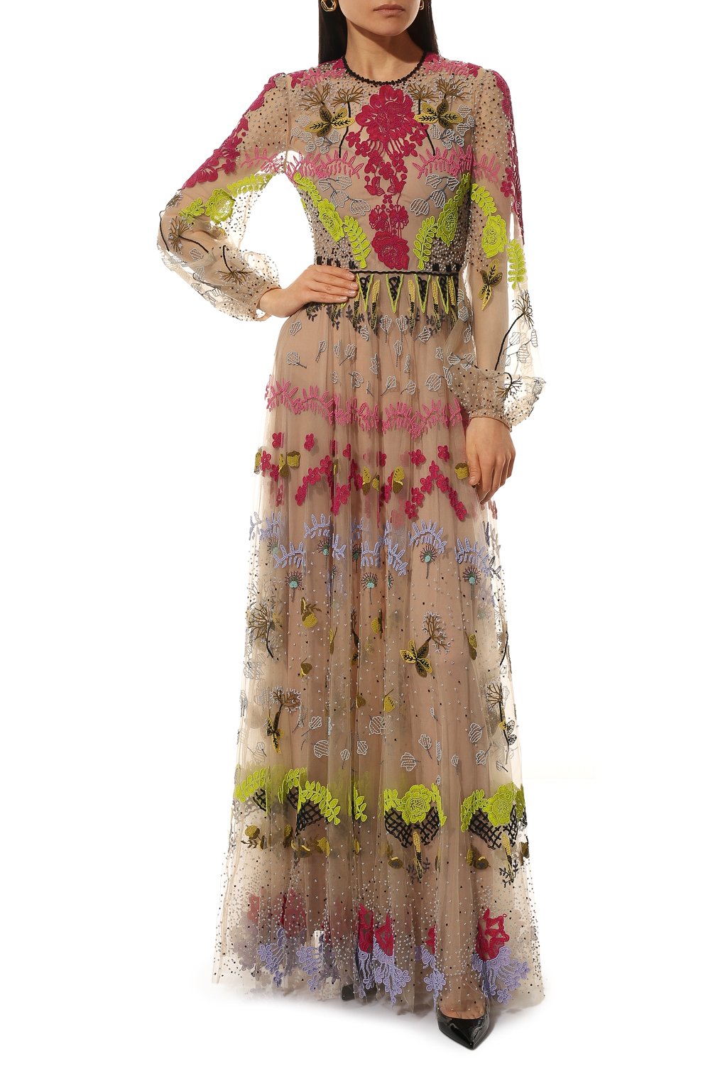 Платье с отделкой бисером VALENTINO, арт. XB3VDCY11ED, фото 2