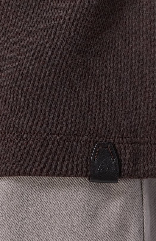 Футболка из хлопка и шелка Brioni UJUC0L/PD602 Коричневый  UJUC0L/PD602 Фото 5