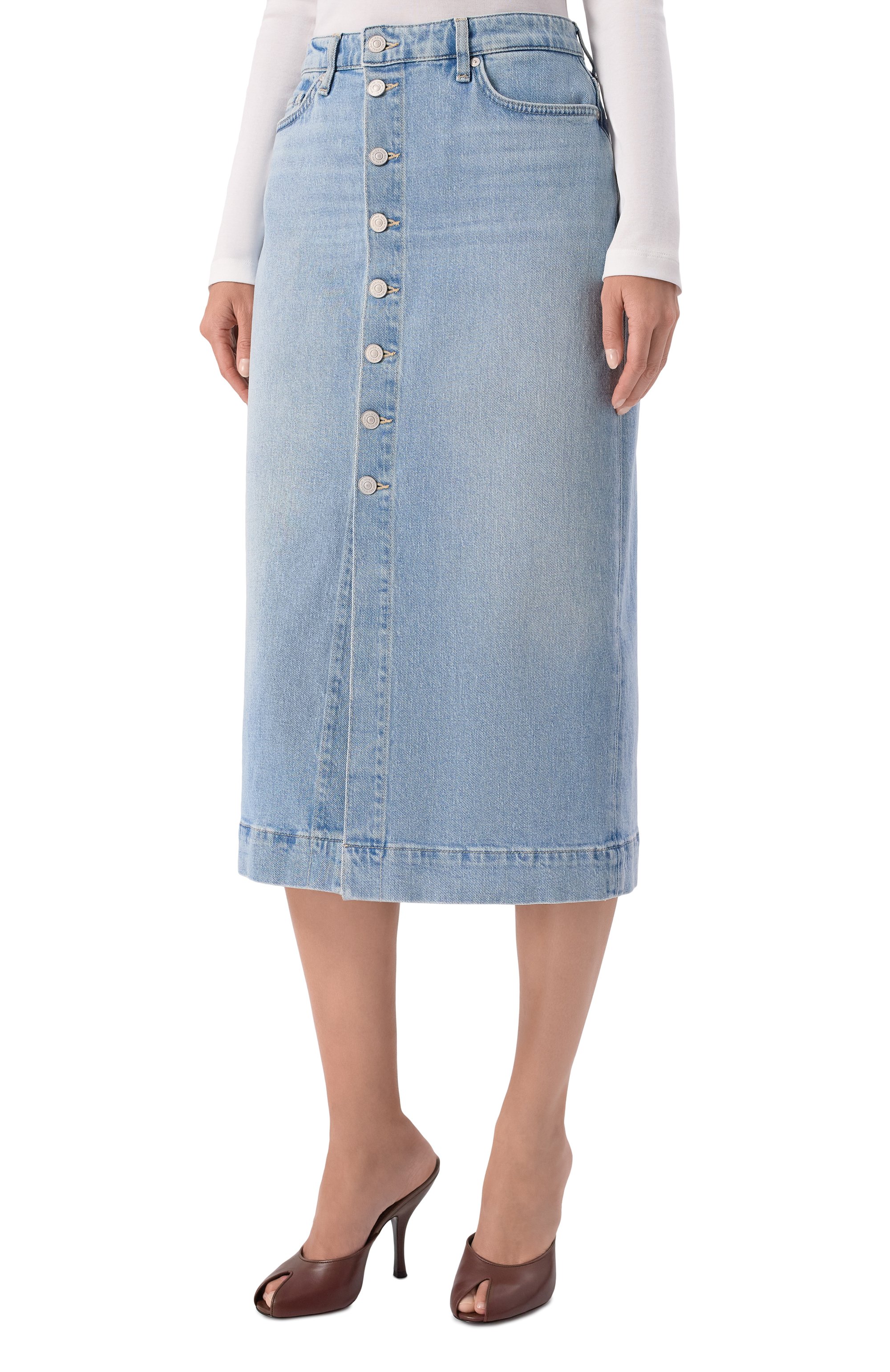 Джинсовая юбка amber midi skirt 7 FOR ALL MANKIND, арт. 7U400C10-1ZW, фото 3