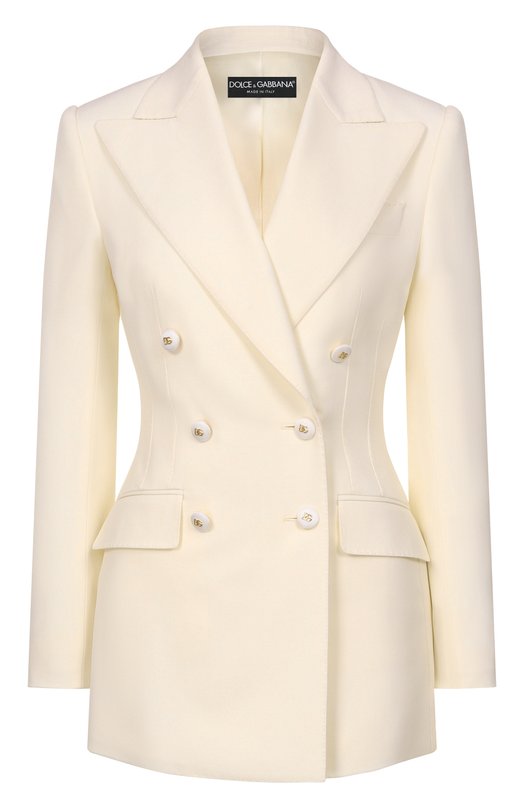 Шерстяной жакет Dolce & Gabbana F29QFT/FUBGC Кремовый F29QFT/FUBGC