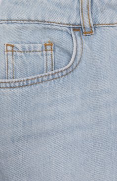 Детские джинсовые шорты EMPORIO ARMANI голубого цвета, арт. EB000257/AF13617 | Фото 3 (Материал внешний: Хлопок, Деним; Нос: Не проставлено; Кросс-КТ: Деним; Автоматизация состава: Проставлено; Ростовка одежда: 4 года | 104 см, 6 лет | 116 см, 5 лет | 110 см, 7 лет | 122 см, 8 лет | 128 см, 10 - 11 лет | 140 - 146см, 13 - 15 лет | 158 см, 16 лет | 164 см)