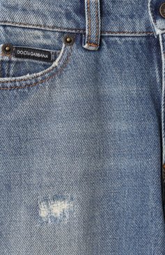 Детские джинсы DOLCE & GABBANA голубого цвета, арт. L42F44/LDD10/2-6 | Фото 3 (Нос: Не проставлено; Материал сплава: Проставлено; Детали: Потертости; Материал внешний: Хлопок; Ростовка одежда: 4 года | 104 см, 6 лет | 116 см, 5 лет | 110 см, 2 года | 92 см, 3 года | 98 см)