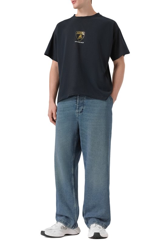 Хлопковая футболка Balenciaga x Automobili Lamborghini Balenciaga 826346/TSVQ9 Серый  826346/TSVQ9 Фото 2