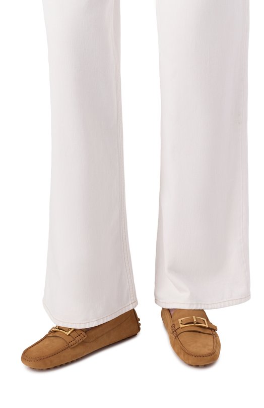 Мокасины sr Sea Scale Embroidery из нубука Sergio Rossi B11880/MMVM01 Коричневый  B11880/MMVM01 Фото 3