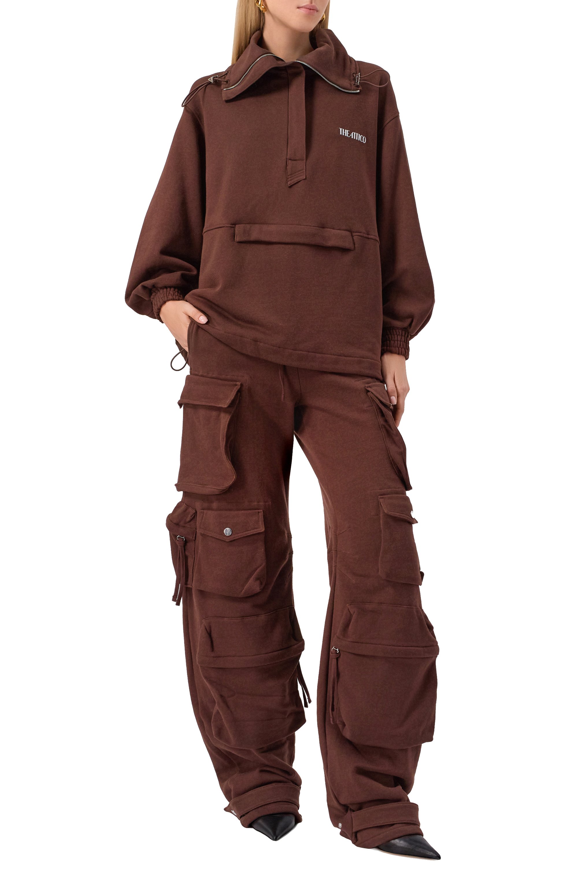 Хлопковый свитшот-анорак THE ATTICO, арт. 251WCB00091/JJF007AA, фото 2