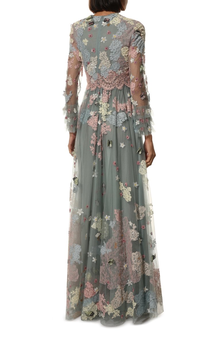 Женское платье VALENTINO разноцветного цвета, арт. SB3VD9894N8 | Фото 4 (Материал подклада: Вискоза; Статус проверки: Проверено, Проверена категория; Материал внешний: Синтетический материал; Рукава: Длинные; Длина Ж (юбки, платья, шорты): Макси; Женское Кросс-КТ: Платье-одежда; Случай: Вечерний)