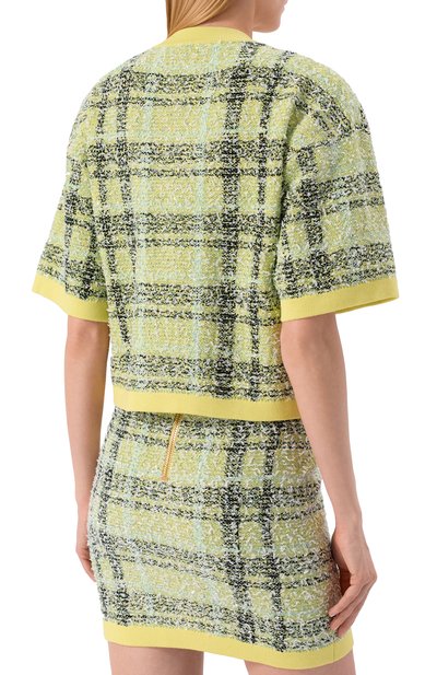 Твидовый кардиган BALMAIN желтого цвета по цене 315500 руб., арт. GF1SB230/KJ56, фото 4 Твидовый кардиган BALMAIN, арт. GF1SB230/KJ56, фото 4