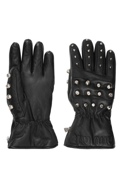 Кожаные перчатки MIU MIU черного цвета по цене 79000 руб., арт. 5GG153-2DP8-F0002, фото 3 Кожаные перчатки MIU MIU, арт. 5GG153-2DP8-F0002, фото 3