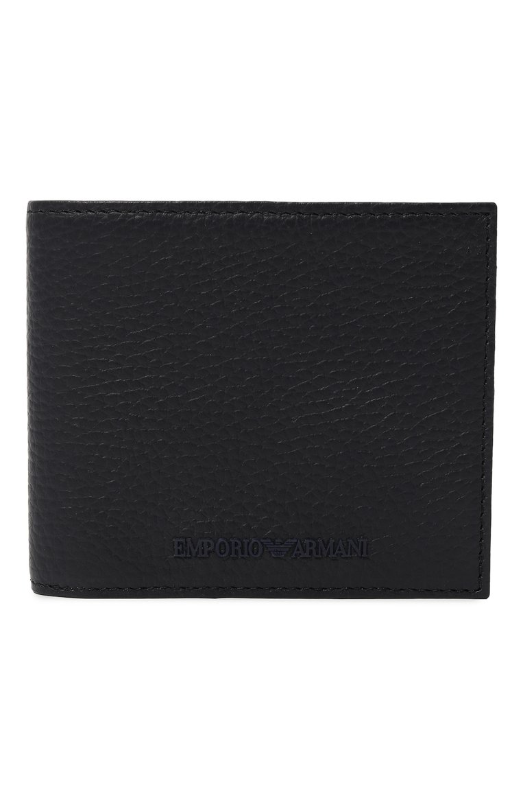 Мужской кожаное портмоне EMPORIO ARMANI темно-синего цвета, арт. Y4R168/Y068E | Фото 1 (Материал сплава: Проставлено; Материал: Натуральная кожа; Нос: Не проставлено)
