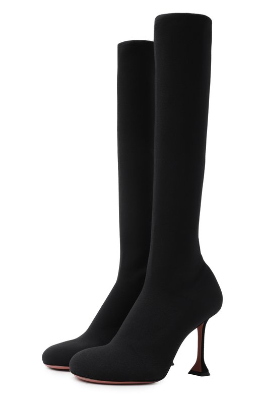 Текстильные сапоги Veneda 95 Amina Muaddi VENEDA STRETCH B00T 95/FINE KNIT Чёрный VENEDA STRETCH B00T 95/FINE KNIT