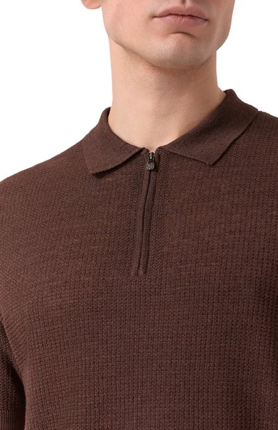 Поло изо льна и шелка CORNELIANI, арт. 27M566/2725134, фото 5