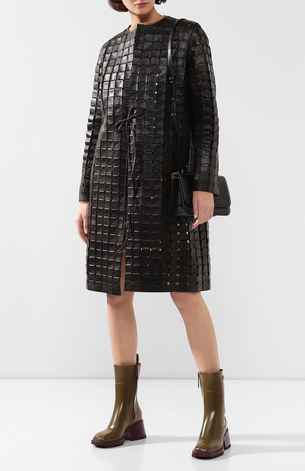 Кожаное пальто BOTTEGA VENETA коричневого цвета по цене 959500 руб., арт. 581045/VF3G0, фото 2 Кожаное пальто BOTTEGA VENETA, арт. 581045/VF3G0, фото 2
