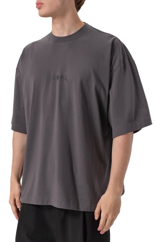 Хлопковая футболка VETEMENTS UH76TR600M Серый  UH76TR600M Фото 3