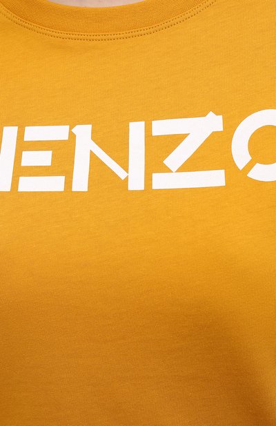Хлопковая футболка KENZO желтого цвета по цене 11500 руб., арт. FA62TS8414SJ, фото 5 Хлопковая футболка KENZO, арт. FA62TS8414SJ, фото 5