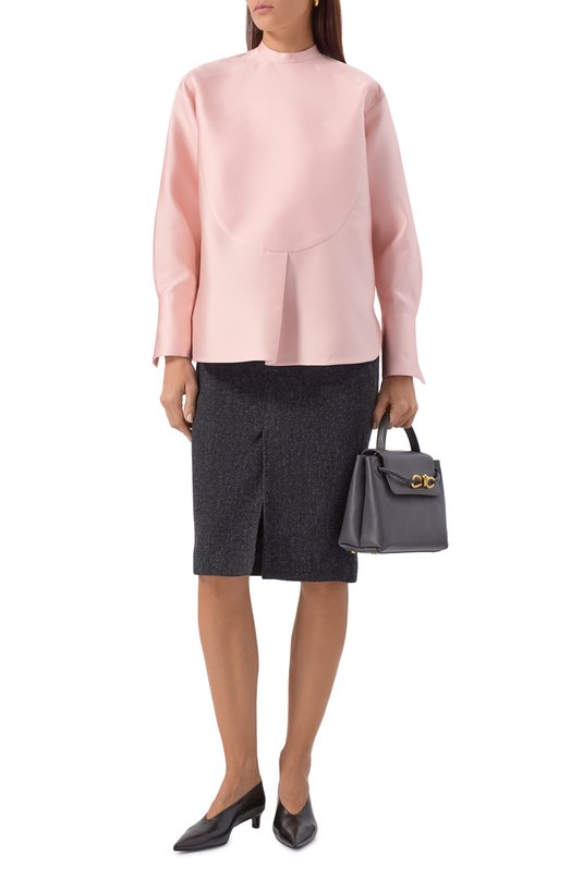Атласная блузка Jil Sander J03DL0177/J55099 Розовый  J03DL0177/J55099 Фото 2