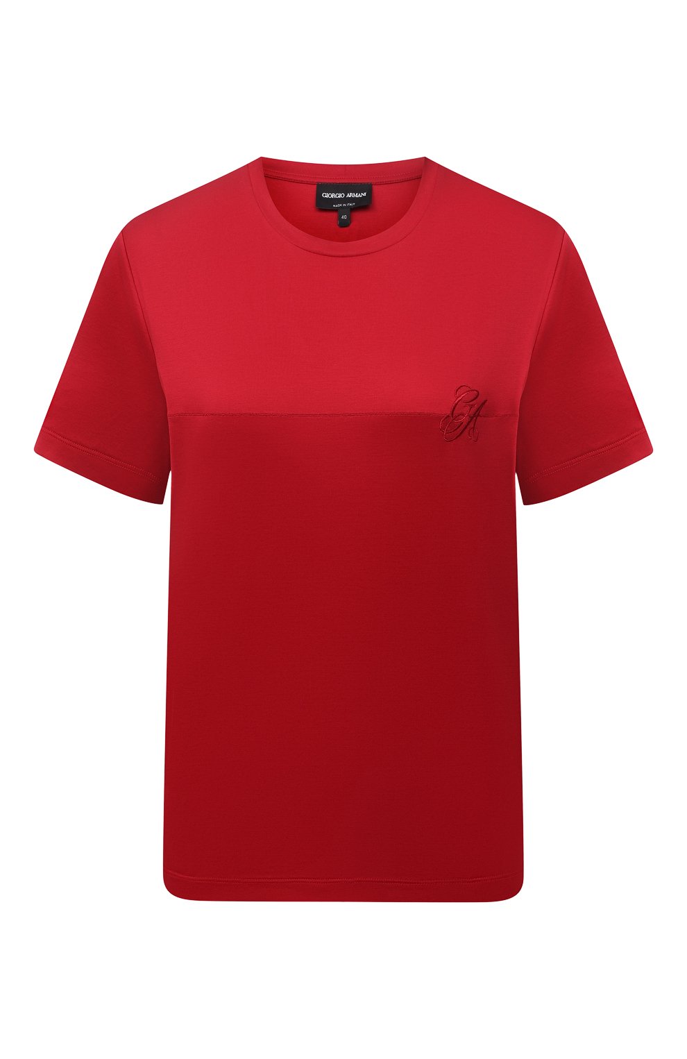 Хлопковая футболка GIORGIO ARMANI красного цвета по цене 38800 руб., арт. 6KAM57/AJVIZ, фото 1 Хлопковая футболка GIORGIO ARMANI, арт. 6KAM57/AJVIZ, фото 1