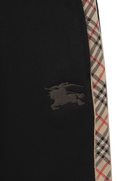 Хлопковые джоггеры BURBERRY черного цвета по цене 29950 руб., арт. 8112686, фото 3 Хлопковые джоггеры BURBERRY, арт. 8112686, фото 3